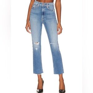MOTHER Denim High Waisted Rider Ankle Fray Jeans in Party Like a Pirate 31